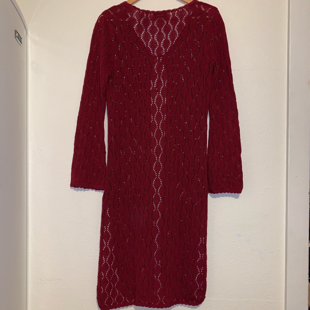 White Stag Maroon Knit Duster Cardigan - Picture 5 of 6